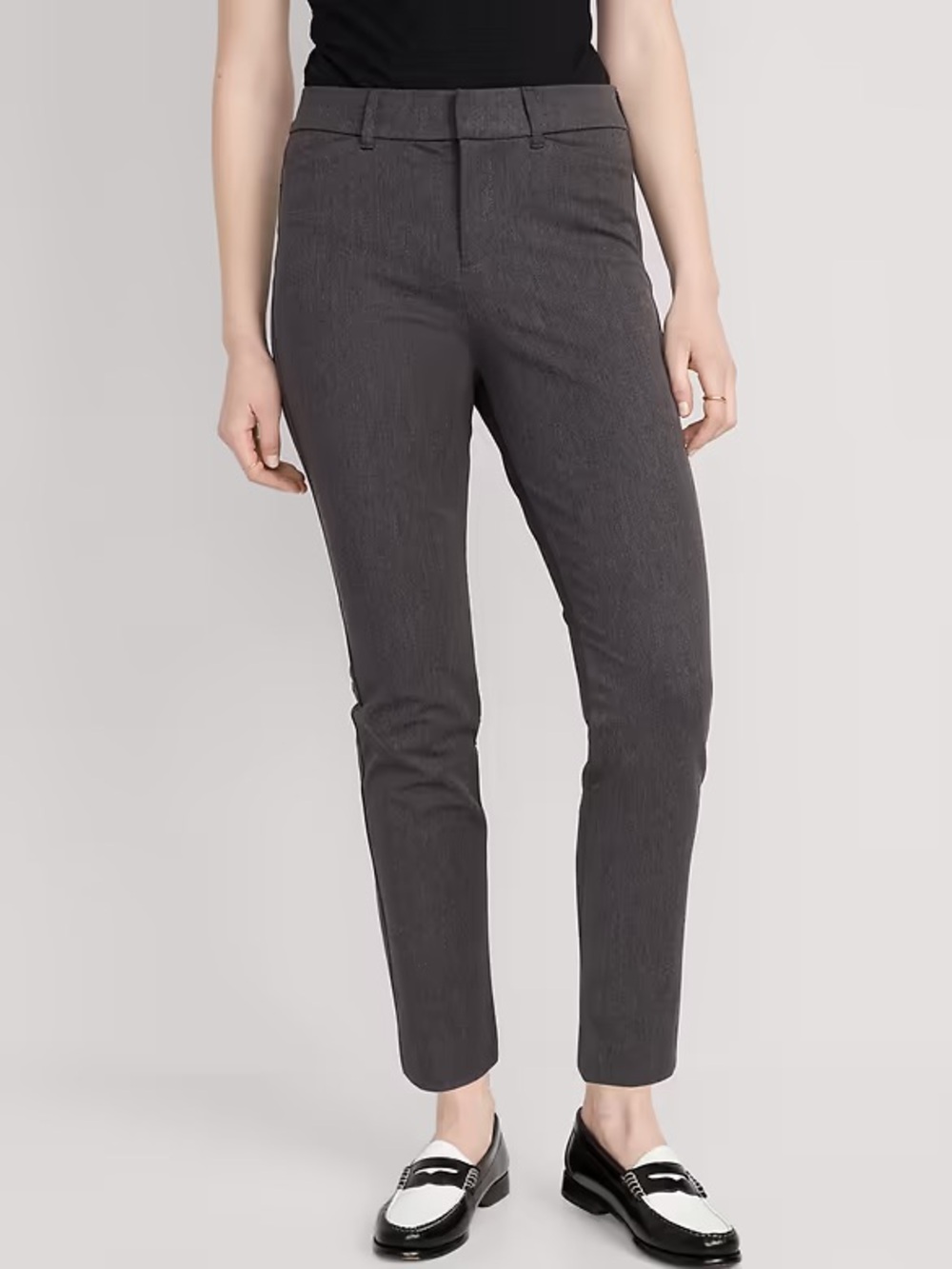 High-Waisted Pixie Skinny Ankle Chinos Old Navy Dark Grey